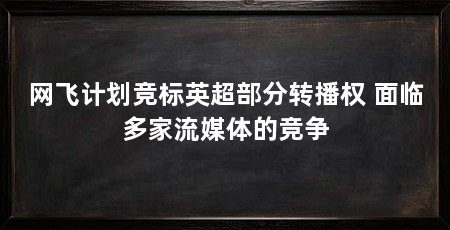 网飞计划竞标英超部分转播权 面临多家流媒体的竞争