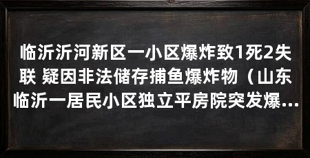 临沂沂河新区一小区爆炸致1死2失联 疑因非法储存捕鱼爆炸物（山东临沂一居民小区独立平房院突发爆炸已造成1死2伤
