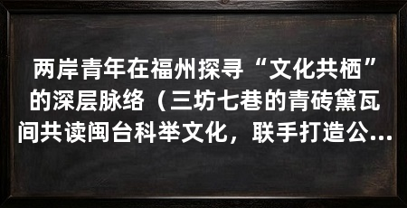 两岸青年在福州探寻“文化共栖”的深层脉络（三坊七巷的青砖黛瓦间共读闽台科举文化，联手打造公共艺术装置