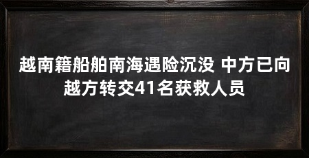 越南籍船舶南海遇险沉没 中方已向越方转交41名获救人员
