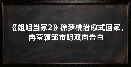《姐姐当家2》徐梦桃治愈式回家,冉莹颖邹市明双向告白