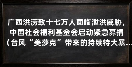 广西洪涝致十七万人面临泄洪威胁，中国社会福利基金会启动紧急募捐（台风“美莎克”带来的持续特大暴雨从7月4日起横扫广西多地