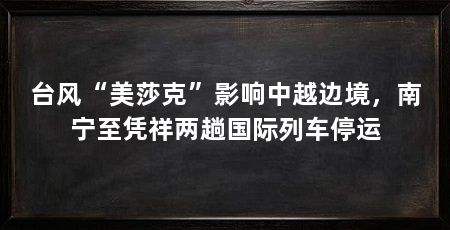 台风“美莎克”影响中越边境，南宁至凭祥两趟国际列车停运
