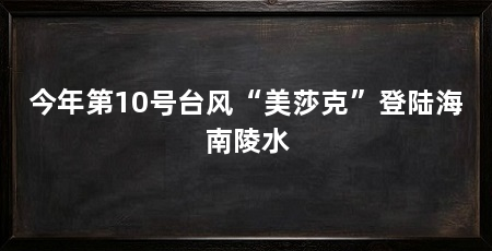 今年第10号台风“美莎克”登陆海南陵水