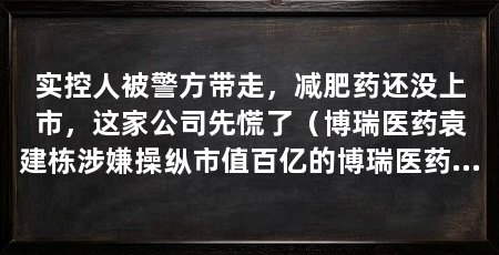 实控人被警方带走，减肥药还没上市，这家公司先慌了（博瑞医药袁建栋涉嫌操纵市值百亿的博瑞医药立刻被推进