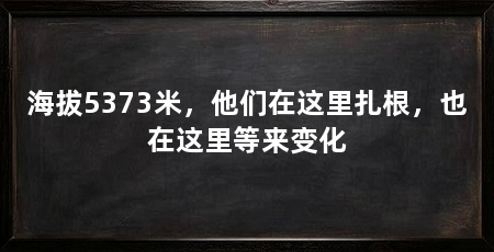 海拔5373米，他们在这里扎根，也在这里等来变化