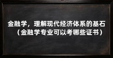 金融学,理解现代经济体系的基石(金融学专业可以考哪些证书)