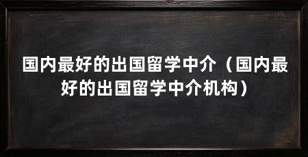 国内最好的出国留学中介(国内最好的出国留学中介机构)