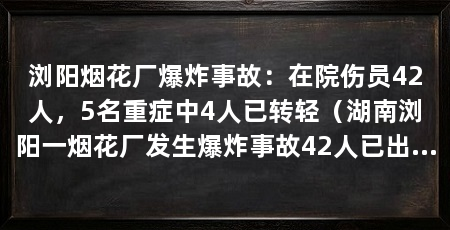 浏阳烟花厂爆炸事故：在院伤员42人，5名重症中4人已转轻（湖南浏阳一烟花厂发生爆炸事故42人已出院患者18人