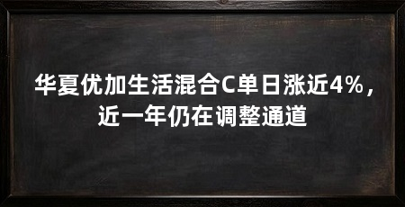 华夏优加生活混合C单日涨近4%，近一年仍在调整通道