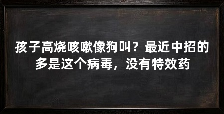 孩子高烧咳嗽像狗叫?最近中招的多是这个病毒,没有特效药