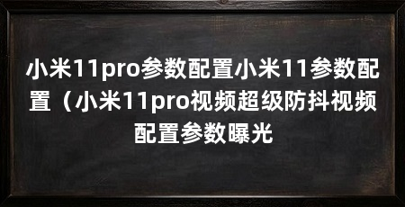 小米11pro参数配置小米11参数配置(小米11pro视频超级防抖视频配置参数曝光