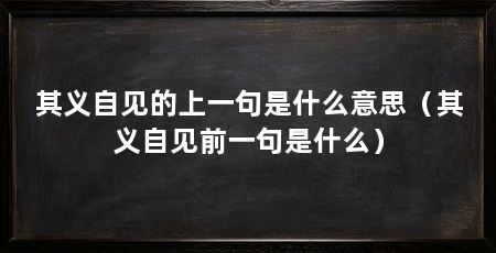 其义自见的上一句是什么意思(其义自见前一句是什么)