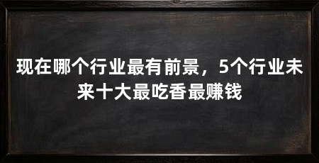 现在哪个行业最有前景，5个行业未来十大最吃香最赚钱