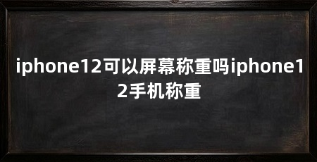 iphone12可以屏幕称重吗iphone12手机称重