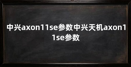 中兴axon11se参数中兴天机axon11se参数