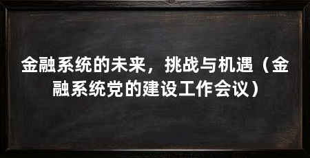 金融系统的未来，挑战与机遇（金融系统党的建设工作会议）