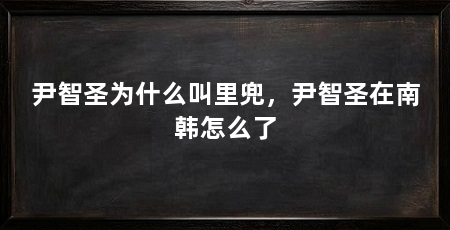 尹智圣为什么叫里兜,尹智圣在南韩怎么了