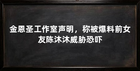 金恩圣工作室声明，称被爆料前女友陈沐沐威胁恐吓