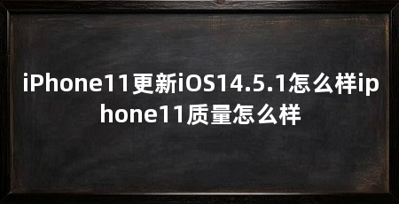 iPhone11更新iOS14.5.1怎么样iphone11质量怎么样