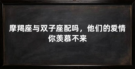 摩羯座与双子座配吗,他们的爱情你羡慕不来