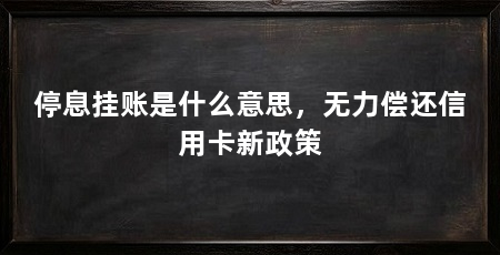 停息挂账是什么意思,无力偿还信用卡新政策