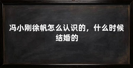 冯小刚徐帆怎么认识的,什么时候结婚的