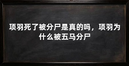 项羽死了被分尸是真的吗,项羽为什么被五马分尸