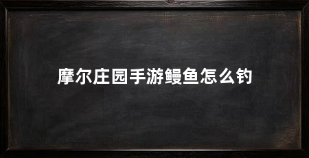 摩尔庄园手游鳗鱼怎么钓
