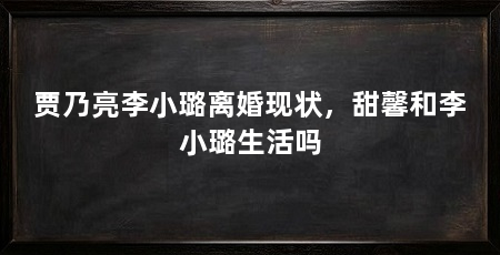 贾乃亮李小璐离婚现状，甜馨和李小璐生活吗