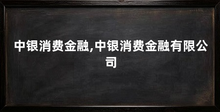 中银消费金融,中银消费金融有限公司
