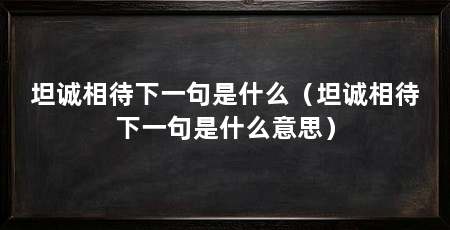 坦诚相待下一句是什么（坦诚相待下一句是什么意思）