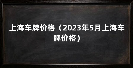 上海车牌价格（2023年5月上海车牌价格）