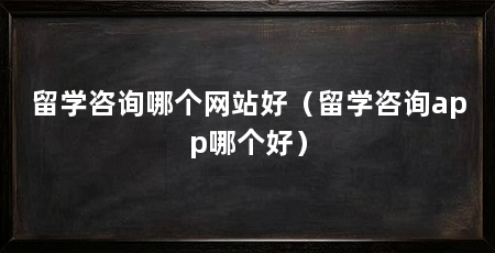 留学咨询哪个网站好(留学咨询app哪个好)