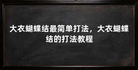 大衣蝴蝶结最简单打法,大衣蝴蝶结的打法教程