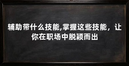 辅助带什么技能,掌握这些技能,让你在职场中脱颖而出