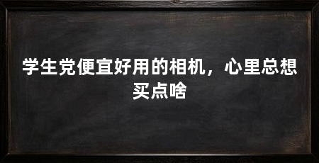 学生党便宜好用的相机，心里总想买点啥