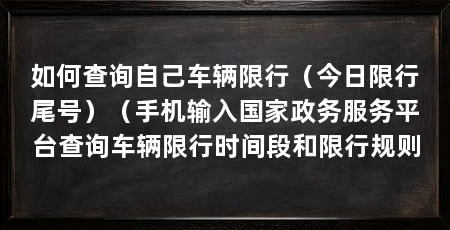 如何查询自己车辆限行(今日限行尾号)(手机输入国家政务服务平台查询车辆限行时间段和限行规则