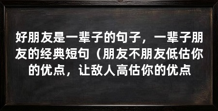 好朋友是一辈子的句子,一辈子朋友的经典短句(朋友不朋友低估你的优点,让敌人高估你的优点