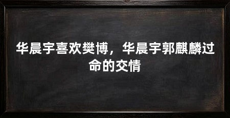 华晨宇喜欢樊博,华晨宇郭麒麟过命的交情