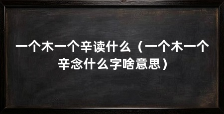 一个木一个辛读什么(一个木一个辛念什么字啥意思)