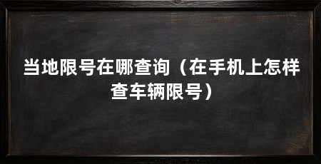 当地限号在哪查询（在手机上怎样查车辆限号）