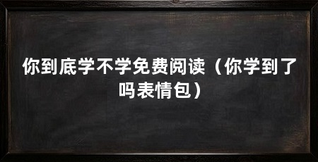 你到底学不学免费阅读（你学到了吗表情包）