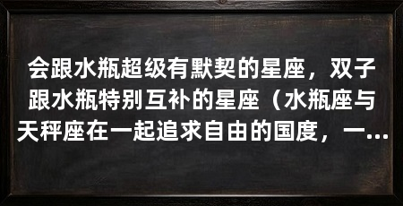 会跟水瓶超级有默契的星座,双子跟水瓶特别互补的星座(水瓶座与天秤座在一起追求自由的国度,一起追求自由的国度