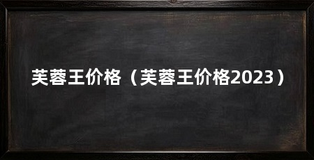 芙蓉王价格(芙蓉王价格2023)