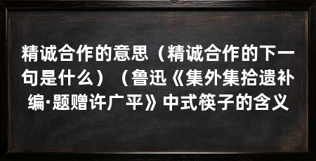 精诚合作的意思（精诚合作的下一句是什么）（鲁迅《集外集拾遗补编·题赠许广平》中式筷子的含义