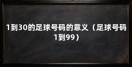 1到30的足球号码的意义（足球号码1到99）