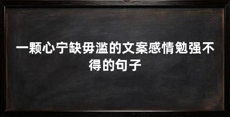 一颗心宁缺毋滥的文案感情勉强不得的句子