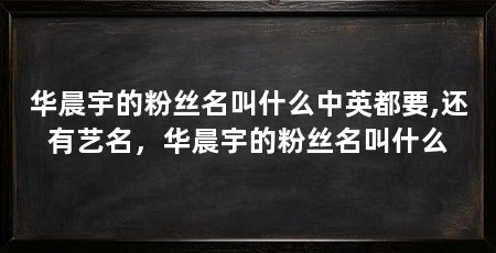 华晨宇的粉丝名叫什么中英都要,还有艺名，华晨宇的粉丝名叫什么