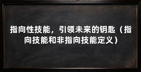 指向性技能,引领未来的钥匙(指向技能和非指向技能定义)